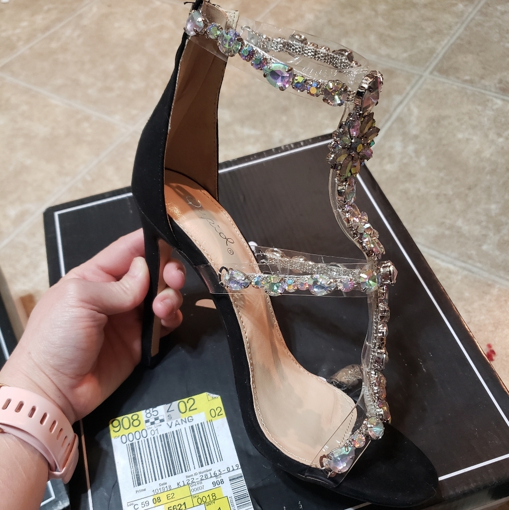 Embellished Black Heel